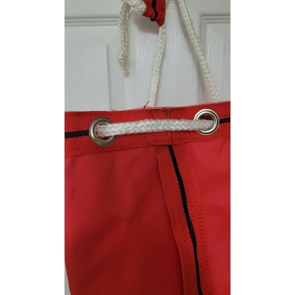 Vintage BLOOMIE'S Bloomingdales‎ Red Duffle Carry Drawstring Laundry Bag